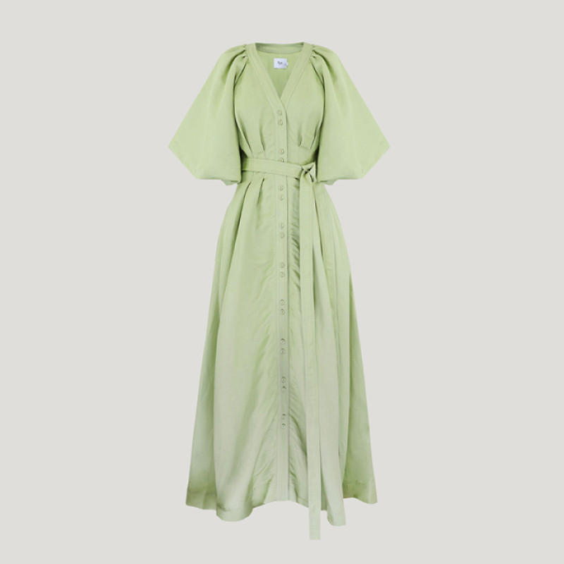 Bayleaf Green Evermore Midi Dress | Creta