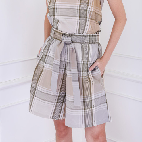 Multicolor Tie Waist Shorts